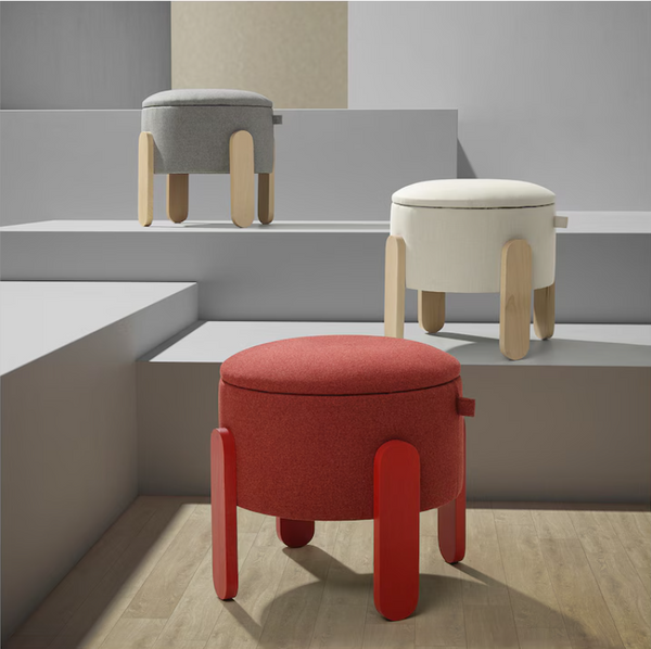 FORLUNDA Pouffe, with storage/Tonerud grey