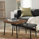 SONHULT nest of tables, grey-walnut effect, 2 piece