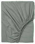 DVALA Fitted sheet, grey-green, 180x200 cm