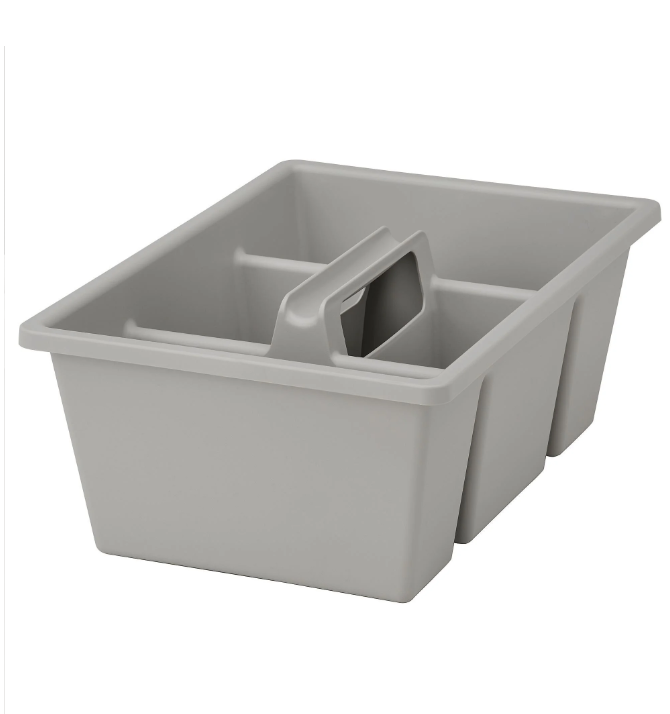 FANGGRODA box with compartments, light grey, 35x24x14 cm