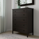 KOPPANG Chest of 5 drawers, black-brown, 90x114 cm