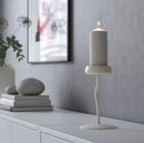 SILVERPÄRON candle holder, white, 20 cm