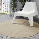 FULLMAKT Rug flatwoven, in/outdoor, beige/mélange, 130 cm