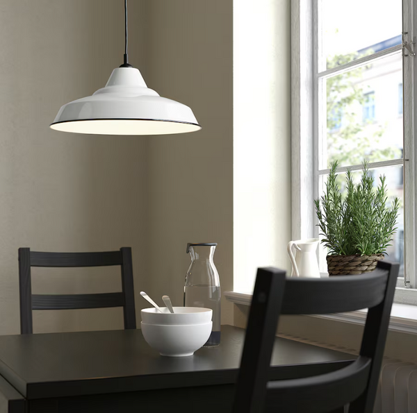 TRETTIOEN Pendant lamp, white, 38 cm