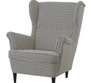 STRANDMON Wing chair, Vibberbo black/beige