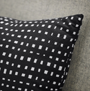 SANDMOTT lace pillow, black-white, 30x58 cm