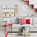 FORLUNDA Pouffe, with storage/Tonerud grey
