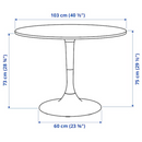 DOCKSTA dining table top, white, 103 cm