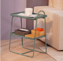 HATTÅSEN Bedside table/shelf unit, gray-green