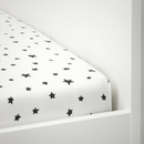 BUSENKEL Fitted sheet, star pattern/white, 90x200 cm