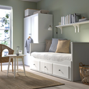 HEMNES Day-bed with 3 Storage, White, 80x200 cm