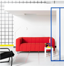 KLIPPAN Frame, 2-seat sofa, lining cloth/KLIPPAN 2-seat sofa cover, Bright Red