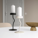 SILVERPÄRON candle holder, white, 20 cm