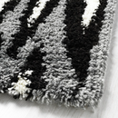 BULLERREMSA Rug, high pile, black grey/white, 133x195 cm