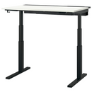 MITTZON Table top, black/ash, 160x68 cm/MITTZON Underframe sit-stand for desk, black, 120/140/160x80 cm