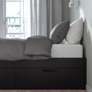 BRIMNES Bed frame with storage, black, 140x200 cm