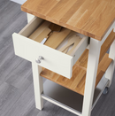 STENSTORP Kitchen trolley, white/oak, 45x43x90 cm