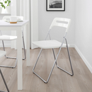 NISSE folding chair, high-gloss white/chrome-plated