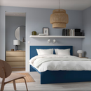 MALM Bed frame, high, blue, 160x200 cm