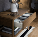 TONSTAD Side table, brown stained oak veneer, 64x40 cm