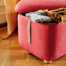 OSKARSHAMN Footstool with storage, Tonerud red