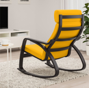 POÄNG Rocking-chair, black/Skiftebo yellow