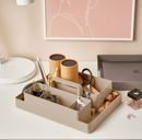 KUGGIS Desk organiser set, 2 pieces, grey-beige/dark grey-beige, 26x35x16 cm
