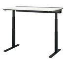 MITTZON Table top, black/ash, 160x68 cm/MITTZON Underframe sit-stand for desk, black, 120/140/160x80 cm