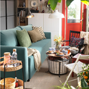 BRISSUND 3-seat sofa-bed, Hakebo light turquoise