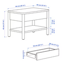 TONSTAD Side table, brown stained oak veneer, 64x40 cm