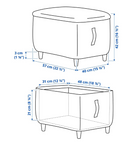 OSKARSHAMN pouffe with storage, gunnared black-grey