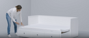 HEMNES Day-bed with 3 Storage, White, 80x200 cm