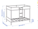TUFFING Bunk bed frame, dark grey, 90x200 cm