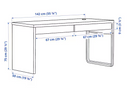 MICKE Desk, oak effect, 142x50 cm