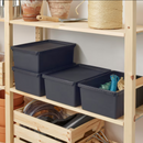 UPPSNOFSAD Storage box with, black, 35x25x14 cm/9 l/UPPSNOFSAD Lid, black, 35x25 cm