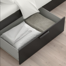 BRIMNES Bed frame with storage, black, 140x200 cm
