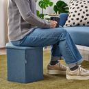 KJUGE pouffe with storage, knisa medium blue