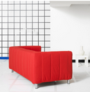 KLIPPAN Frame, 2-seat sofa, lining cloth/KLIPPAN 2-seat sofa cover, Bright Red