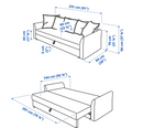 HOLMSUND three-seat sofa-bed/HOLMSUND Cover for 3-seat sofa-bed, Kilanda grey-brown