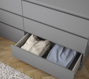 MALM Chest of 6 drawers, grey stained, 160x78 cm