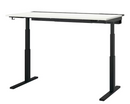 MITTZON Table top, black/ash, 160x68 cm/MITTZON Underframe sit-stand for desk, black, 120/140/160x80 cm
