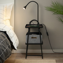 HATTÅSEN Bedside table/shelf unit, black