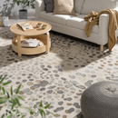 DUBBELFIL Rug, low pile, dot pattern/beige, 160x230 cm