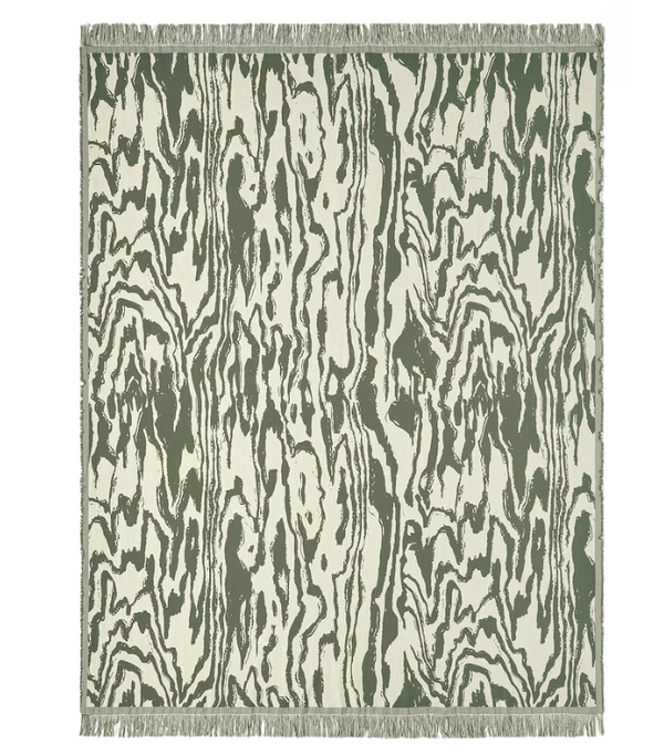 TANDMOTT Throw, grey-green/off-white, 130x170 cm