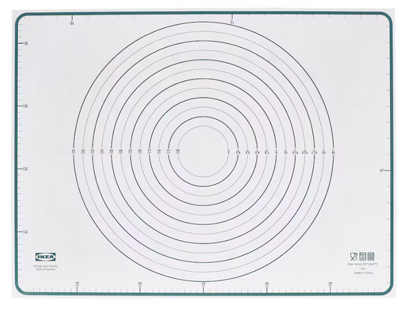 BAKTRADITION Baking mat, white/turquoise, 61x46 cm