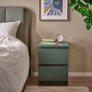 MALM Chest of 2 drawers, grey-green, 40x55 cm