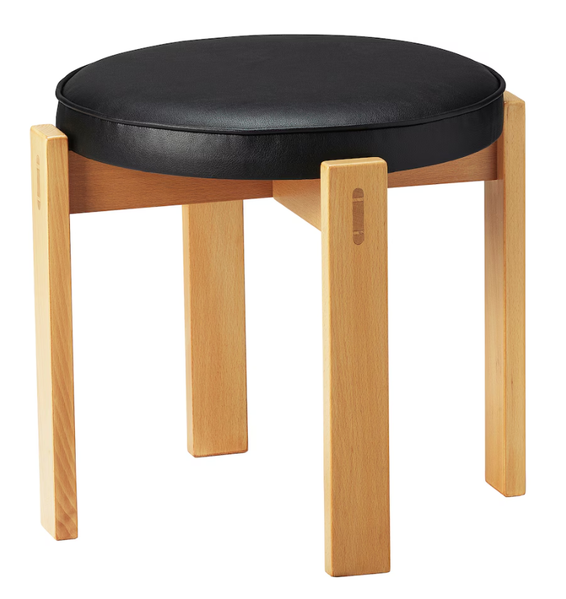 HOLMSJÖ Stool, beech/Jonsbyn black