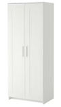 BRIMNES Wardrobe with 2 doors, white, 78x190 cm