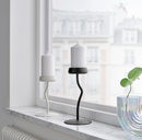 SILVERPÄRON candle holder, white, 20 cm