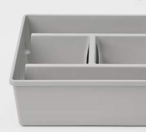 FÅNGGRÖDA Insert with compartments, light grey, 30x30x11 cm